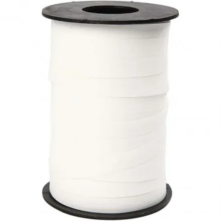 Gift ribbon, white, W: 10 mm, matte, 250 m/ 1 roll.