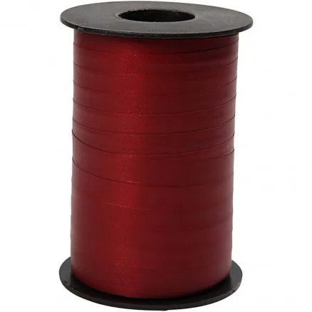 Gift ribbon, dark red, W: 10 mm, matte, 250 m/1 roll.