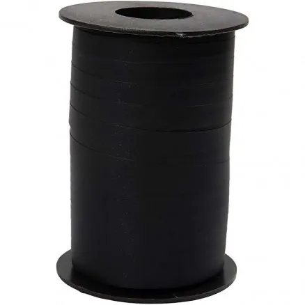 Gift ribbon, black, W: 10 mm, matte, 250 m/1 roll.