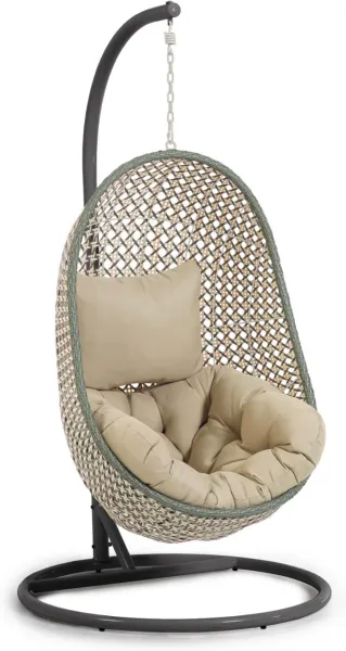 Cira, hanging chair for outdoor use with frame, multicoloured, H197x105x105 cm