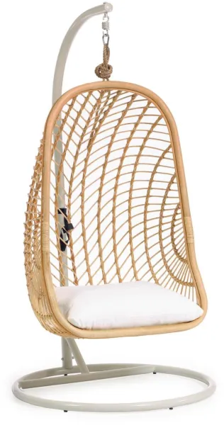 Ekaterina, hanging chair for outdoor use, natural/white, H197x105x105 cm