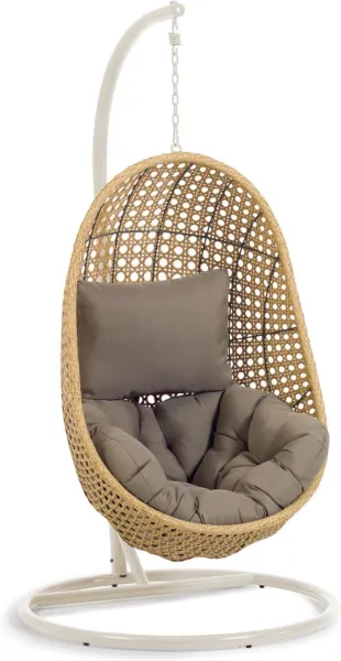 Cira, hanging chair for outdoor use with frame, grey, H197x105x105 cm
