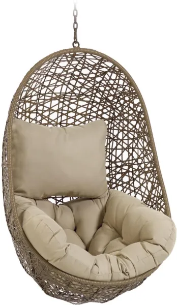 Florina, hanging chair for outdoor use, natural, rattan