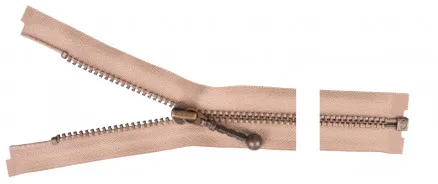 YKK Separating Zip Antique Brass 30cm 4mm Beige